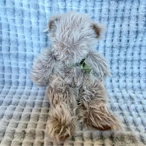 Applause 13” Teddy Bear Brown Shaggy Plush Stuffed Animal Toy Green Bow